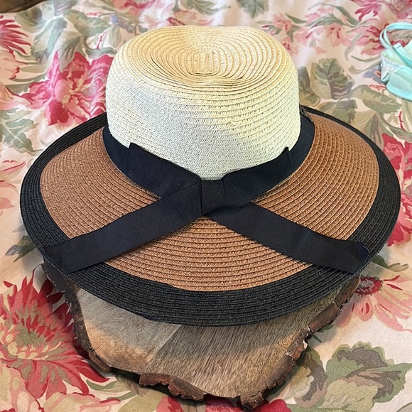 SUN N SAND Size OSFA Floppy Beach Garden Vacation Hat Grosgrain Ribbon Elegant - Picture 3 of 15